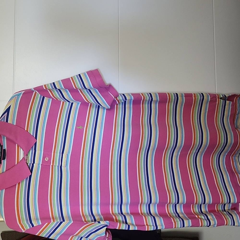 Polo Ralph Lauren Size XL Pink Polo with Blue and White Stripes